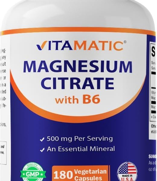Citrato de Magnesio 500 mg Alta Absorción 180 Cápsulas