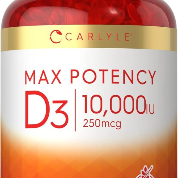 Vitamina D3 10000 UI Alta Potencia 400 Cápsulas Blandas