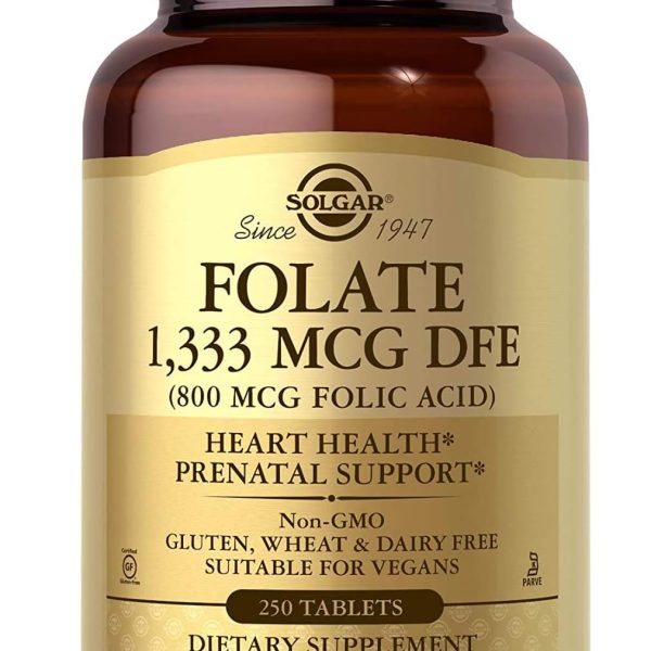 Solgar Folato 1333 mcg DFE 800 mcg Ácido Fólico 250 tabs