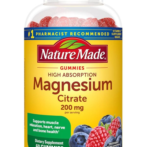 Nature Made Magnesio Citrato 200 mg 60 Gummies Relajación Muscular