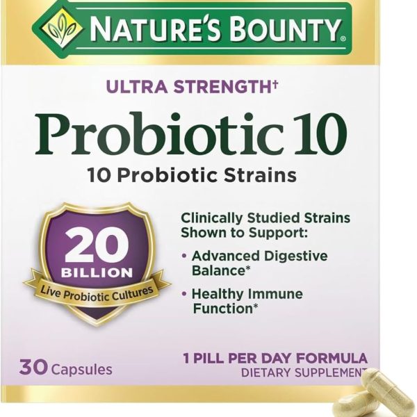 Nature’s Bounty Probiótico 10 20 Billon CFU 30 Cápsulas
