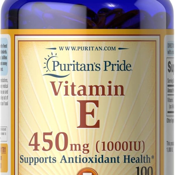 Puritan’s Vitamina E 450 mg 100 Softgels Piel e Inmunidad Antioxidante