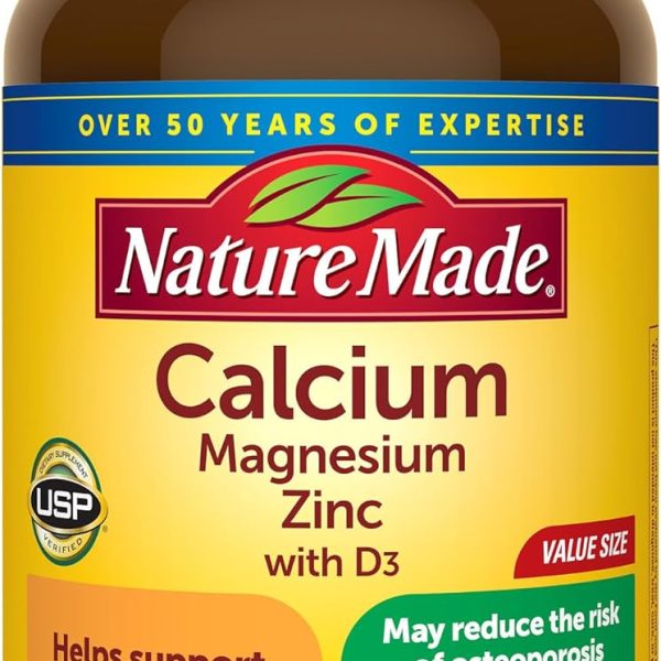 Nature Made Calcio, Magnesio y Zinc D3 300 Tabs Huesos y Músculos