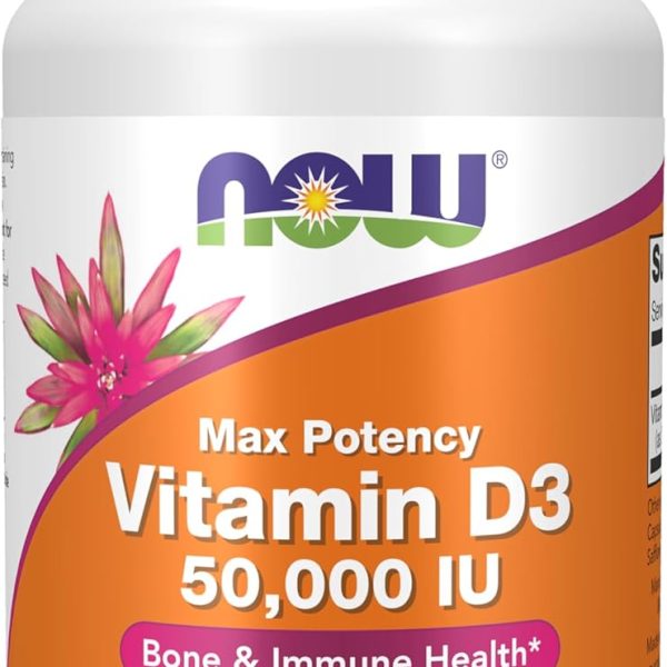 Now Vitamina D3 50000 IU 50 Softgels Megadosis Inmunidad y Huesos