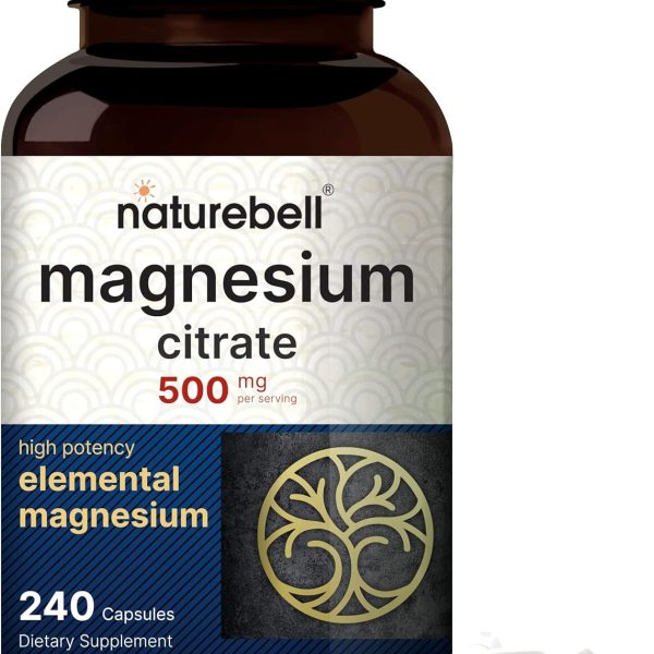 Naturebell Citrato de Magnesio 500 mg 240 Caps Relajación Muscular